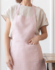 Moss Green linen apron