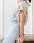 Moss Green linen apron