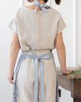 Moss Green linen apron