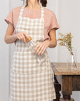 Moss Green linen apron