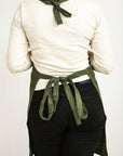 Moss Green linen apron