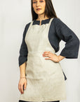 Moss Green linen apron