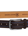 Swindon Brown Blue Leather Men Belt