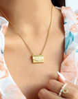 24 Karats Daisy Envelope Locket Necklace