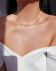 18 Karats Chrome Glass Crystals Chain Choker