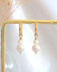 24 Karats Freshwater Pearls Baroque Dangle Hoops
