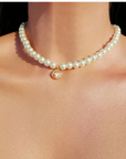 24K Seashell Czech Pearls Choker