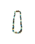 Green Baltic Amber Necklace with Apatite African Turquoise Aventurine