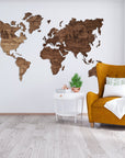 Wooden World Map Wall Art Home Decor Large Travel Map Wood Gift