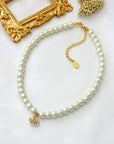 24K Seashell Czech Pearls Choker