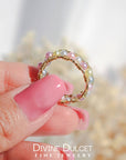 18 Karat Pastel Rainbow Hand Wired Band Ring