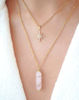 18K Double Ended Natural Healing Crystals Hand Wired Necklace
