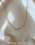 18 Karats Chrome Glass Crystals Chain Choker