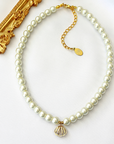 24K Seashell Czech Pearls Choker