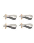 Leather napkin rings | set of 4 | gray-blue