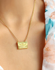24 Karats Daisy Envelope Locket Necklace