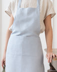 Moss Green linen apron