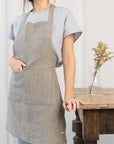 Moss Green linen apron