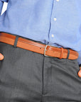 Siene Tan Leather Men Suede Belt