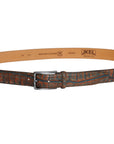 Vegas Brown Blue Leather Men Belt