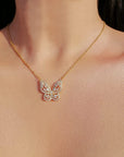 24K Butterfly Pendant Necklace