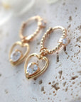 24 Karats Heart Hoop Earrings
