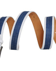 Swindon White Blue Leather Men Belt