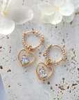 24 Karats Heart Hoop Earrings