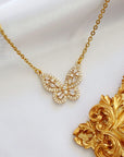 24K Butterfly Pendant Necklace