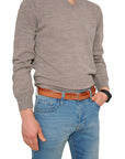 Siene Tan Leather Men Suede Belt