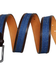 Swindon Brown Blue Leather Men Belt