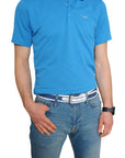 Swindon White Blue Leather Men Belt